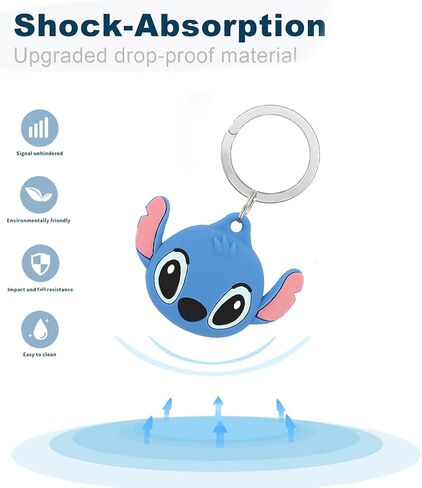 غطاء حافظة لطيف من السيليكون لعلامة Airtag، الأصدقاء الكرتون الناعم متوافق مع حامل بطاقة Apple Air Tag للمفاتيح / الأمتعة / الأطفال / الحيوانات الأليفة / الكلب / القط / الياقة / حقيبة الظهر / حامل حامي السيارة ضد الضياع مع سلسلة المفاتيح in Saudi Arabia