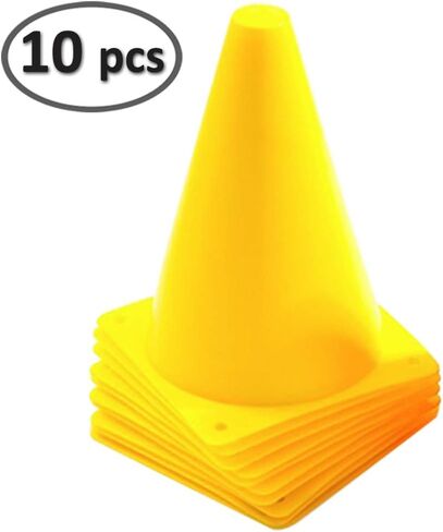 Electriduct 7 Inch Plastic Mini Traffic Cones Outdoor/Indoor - 10 Pack in Saudi Arabia