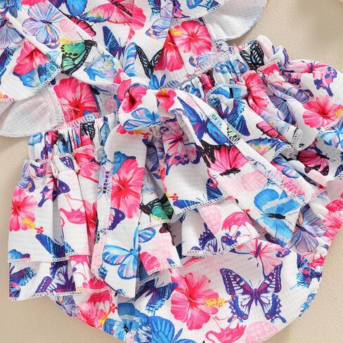 Ayalinggo Baby Girl Clothes 3 6 12 18 Months Newborn Daisy Overalls Waffle Romper Ruffle Bodysuit Summer One Piece Outfit in Saudi Arabia