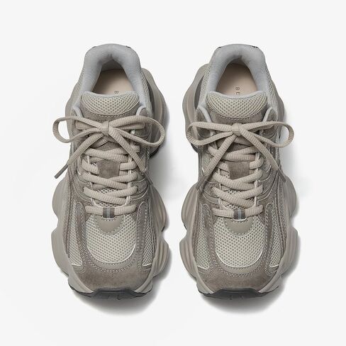 BEAU TODAY Platform Sneakers for Women, Womens Fashion Sneakers, Lace Up Chunky Leather Walking Sneakers, Comfortable Non-Slip Wide Width Casual Dad Shoes in Saudi Arabia