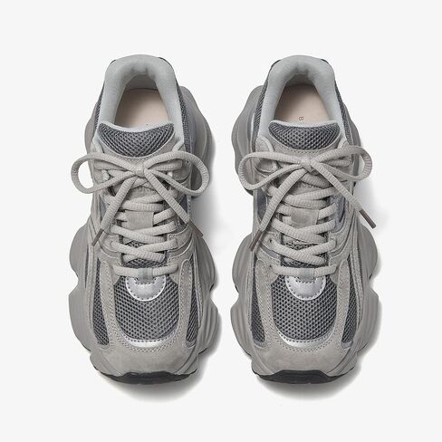 BEAU TODAY Platform Sneakers for Women, Womens Fashion Sneakers, Lace Up Chunky Leather Walking Sneakers, Comfortable Non-Slip Wide Width Casual Dad Shoes in Saudi Arabia