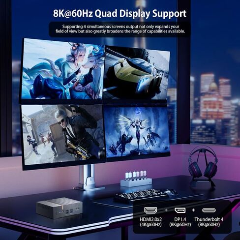 chatreey Mini PC 12th Gen Core i9-12900H(Up to 5.0GHz), 32GB DDR4 RAM 1TB SSD, 14 Cores Desktop Gaming Computer Support 8K 4-Screen Display/Dual 2.5G LAN/Windows 11 Pro/WiFi 6/BT 5.0/Thunderbolt 4 in Saudi Arabia