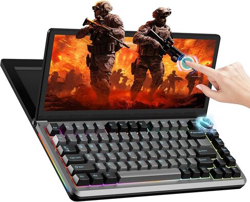 لوحة مفاتيح ميكانيكية للألعاب تعمل باللمس - شاشة محمولة متعددة الوظائف مقاس 13 بوصة مع لوحة مفاتيح تعمل باللمس وشاشة USB/SSD قابلة للتوسيع RGB LED وإضاءة خلفية 82 مفتاح FN لنظام التشغيل Windows Mac Android in Kuwait