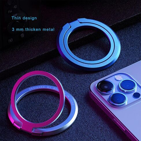 Removable Magnetic Phone Ring Holder for MagSafe Phone Grip Finger Holder Stronger Magnet for MagSafe Finger Grip Kickstand Cell Phone Accessories (Purple) in Saudi Arabia