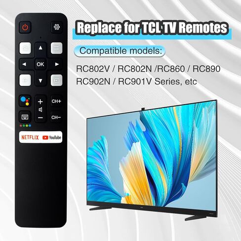(عبوة من 2) جهاز تحكم عن بعد بديل لـ RC802V FNR1 مع Netflix YouTube Hot Keys 32S6500A 65P8S 65P8 in Saudi Arabia