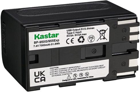شاحن بطارية USB Kastar BP-950GEXP LTD2 متوافق مع السينما الرقمية RED Komodo 6K، Canon UC-X2 UC-X2Hi UC-X30 UC-X30Hi UC-X40 UC-X40Hi UC-X45 UC-X50 UC-X55 in Kuwait