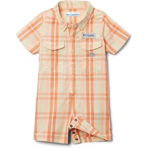 Columbia Baby Bonehead Romper, Peach Fizz Bonehead Multicheck, 18/24