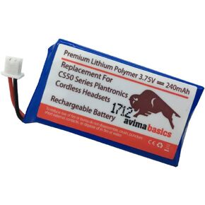 65358-01 Rechargeable Battery Compatible with Plantronics Wireless Headsets CS50 CS50-USB CS55 CS60 Avaya AWH-55 Replaces 64327-01 64399-01 64399-03 64399-01