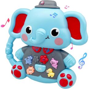 Musical Toys for Toddlers 1-3, Lion Baby Piano Light Up Musical Toys 12-18 Months Baby Girl Toys, Toddler Early Education Birthday Baby Girl Gifts for 1 2 3 Years Old (Elephant)