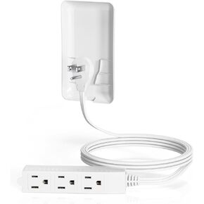 Flat Plug Power Strip - Ultra Thin 3FT Extension Cord with Plug Cover Outlet Extender 3 Receptacles Universal for Kitchens,Behind Furniture ETL Listed 13A 125V 1625W