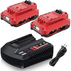 Bonacell 2Pack 20V 3.5Ah Replacement for Craftsman 20V Battery V20 Lithium Battery and Charger Kit for CMCB202 CMCB204 CMCB206 CMCB201 CMCB100 CMCB124 with CMCB104 Craftsman 20V Battery Charger