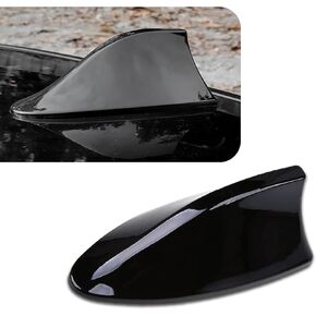 1 PC Car Shark Fin Antenna, Signal Enhancement Reduce Wind Resistance Roof Tail Decoration, No Punching Paste Installation Antenna, Universal for Most Cars Modification Accessory (Black)