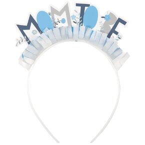 Delightful Mom to Be Headband - 1 Pc. - Pink & White Premium Plastic & Soft Tissue Paper Design, Perfect for Baby Showers & Expecting Moms
