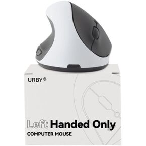 Urby Left Handed Mouse Wireless, Ergonomic, Vertical. Also As Left Handed Gaming Mouse. Compatible with Windows/macOS, Laptop, PC. [Type C & USB] [Battery Included, Upgraded 2024] Pink