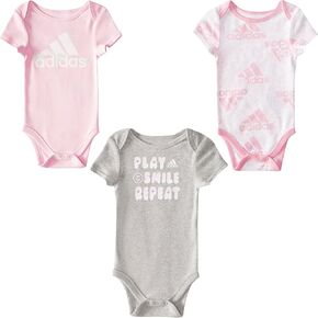 adidas girls 3-pack Short Sleeve Bodyshirt Set