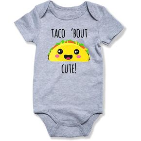 hrcfbk Taco 'Bout Cute Bodysuit Funny Rompers Newborn Baby Bodysuits Baby Announcement Coming Home Outfit