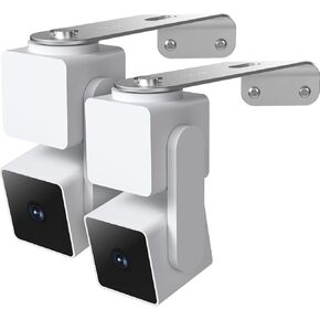 2 Pack Wall Mount Bracket for Wyze Cam Pan V3 /V2/V1, Blink Mini Pan-Tilt and Eufy Cam E220, Outside Corner Reduce Blind Spots Accessories (Metal Silver，Camera Not Included)