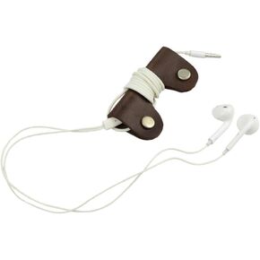Hide & Drink, Leather Wrap Cord Keeper, Cable Organizer Holder, Headset Winder, Accessories, Handmade Includes 101 Year Warranty :: Bourbon Brown