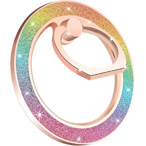 Magnet Phone Grip Ring Holder Glitter,Ring Phone Holder Sparkling Magnetic Phone Finger Ring Grip Pop Kickstand for Smartphones (Multicolored)
