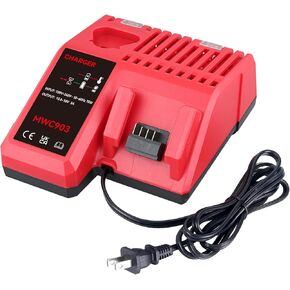 M12-18C Rapid Charger Replacement for Milwaukee M-18 Battery Charger Lithium-ion Battery 48-59-1812 48-11-2420 48-11-1815 48-11-1840 48-11-1841 Compatible with Milwaukee Battery Power Tools