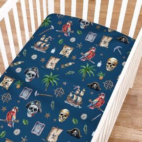 Colorful Sea Animals Baby Crib Sheet for Boy Girl 52"x28" Watercolor Sea Horse Turtle Starfish Conch Corals Soft Breathable Standard Baby Bed Sheet Fits All Standard Crib and Toddler Mattress Pads