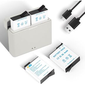 CBQ 2-Pack Upgrade Osmo Action 4/3 Replacement Batteries for DJI Osmo Action 4/3 Camera with Portable 2-Channel Charger case,Compatible with DJI Osmo Action 3 4 Extreme Battery,1800mAh|3.85V.