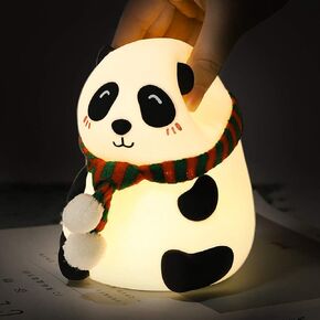 LED Kids Night Light Cute 7 Colors Panda Nursing Night Light Non-flickering Eye-caring Lamp-USB Rechargeable, Touch Control, Multi-color and Warm White Can be Switched, Ideal Gift