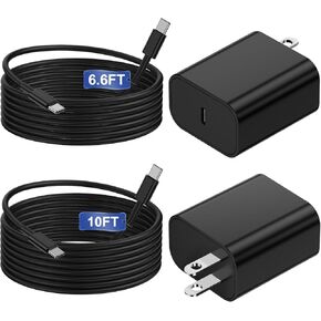 45W Super Fast Charger Type C, USB C Android Phone Charger Block 2Pack with 6.6TF+10FT Samsung Charger Fast Charging Cord for Samsung Galaxy S24 Ultra/S24+/S23 Ultra/S23+/S22/S21/S20/Note 20/10/Tab…