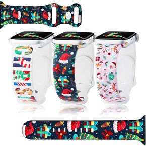 Halloween Fall Band Compatible Apple Watch Winter Women 3 Packs Ultra 38mm 40mm 41mm 42mm 44mm 45mm 49mm ,Blingbrione Christmas Thanksgiving Xmas Holiday Santa Snowman Tie Dye Skull Reindeer Galaxy Leopard Wristband Printed Strap for iphone Watch Series U