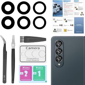 2 Pack for Samsung Galaxy Z Fold 4 Back Rear Camera Lens Glass Replacement with [Camera Lens Protector]+ Pre-Installed Adhesive Include Repair Tool Set+Installation Manual