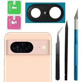 Pixel 8 Back Rear Camera Lens Glass Replacement for Google Pixel 8 Rear Camera Glass with Pre-Installed Adhesive and Reparing Toolkits
