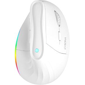 57° Ergonomic Mouse, Vertical Quiet Mouse, Bluetooth(BT5.0,BT3.0)&2.4G, (800/1200/2400/2400/4000), 7 Buttons for Windows, macOS, iPadOS, Laptop, PC,Black
