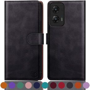 SUANPOT for Moto G Stylus 5G 2024 Wallet case with RFID Blocking Credit Card Holder,Flip Book PU Leather Protective Cover Women Men for Stylus 5G 2024 Phone case Black