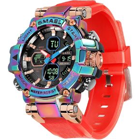 SMAEL Mens Colorful Outdoor LED Digital Watch Waterproof Tactical Army Wrist Sports Watches for Men Military 8027