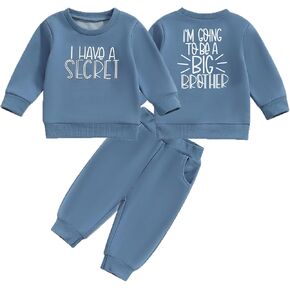 طقم سويت شيرت من النوع الثقيل للأخ الأكبر للأطفال الصغار، لدي بلوفر سري وسروال، مجموعة ملابس خريفية in Kuwait