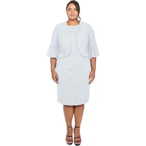 Maya Brooke Women's Plus Size Lace Jacket and Solid Dress