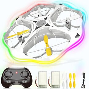 Drones for Kids and Beginners, 2024 Small RC Drone Quadcopter Drones with 360 Degree Flip, Remote Control Airplane with RC Light, Surround Flight, 2 Batteries