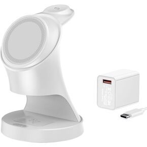 Wireless Charger,3 in 1 Magnetic Wireless Charger Stand, Fast Wireless Charging Dock for iPhone 16/15/14/13/12 Series, Apple Watch Series, AirPods Pro.