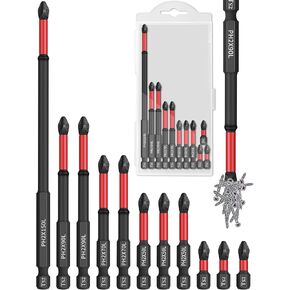 Tomorotec 11PCS Magnetic Phillips Screwdriver Drill Bit Set - Anti-Slip, Shock-Absorbent, Compatible with Impact & Electric Screwdrivers (Purple)