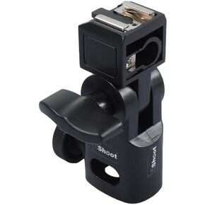 Hot Shoe Mount Speedlite Flash Support Photo Studio Umbrella Holder Bracket, Bottom with 15.8mm Hole for Speedlite Flash Trigger with Cold Foot & Studio Light Stand Tripod Head