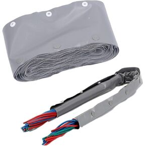 Cable Sleeve Snap Button Wire Sleeving Cord Protector Protective Sleeve Tube Power Cord Protector Cable Management Sleeve Wire Loom Flame Retardant PVC for Management 25mm Diameter (5M)