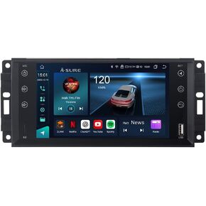 ASURE 7 inch Android 13 Car Stereo Radio for 2006-2010 Grand Cherokee,Jeep Wrangler,Dodge Ram 1500,Chrysler 300,8Core 4+64GB Car in-Dash GPS Navigation Unit with Wireless Carplay Android Auto