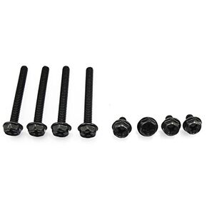 XSPC Radiator Screw Set, 6-32 UNC, Mixed 5mm & 30mm, Black, 8-pack