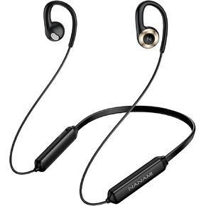 NANAMI Open Ear Headphones, Wireless Headphones Bluetooth Earbuds 15H Playtime, Crisp Stereo Sound Headset, IPX5 Waterproof Sports Neckband, Bluetooth 5.3 Earphones with Earhooks for Podcast Audio
