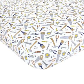 Hudson Baby Unisex Baby Cotton Fitted Crib Sheet, Construction Work, One Size