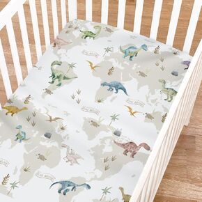 Fairy Tale Dragons Baby Crib Sheets for Boy Girl 52"x28" Fantasy Dragon Stars Clouds Forest Soft Fitted Nursery Bed Sheets Cute Animal Baby Sheet for Standard Crib Mattress & Toddler Bed Mattress