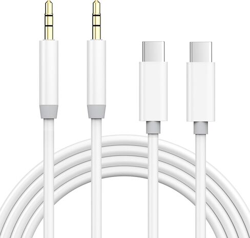 سلك Aux لهاتف iPhone 16 15، 2 حزمة USB C إلى 3.5 مم كابل مقبس صوت Aux، من النوع C إلى 3.5 مم سماعة رأس جاك سلك ستيريو للسيارة متوافق مع iPhone 16/16 Plus/16 Pro/16 Pro Max/15/15 Plus/15 برو/15 برو ماكس in Kuwait