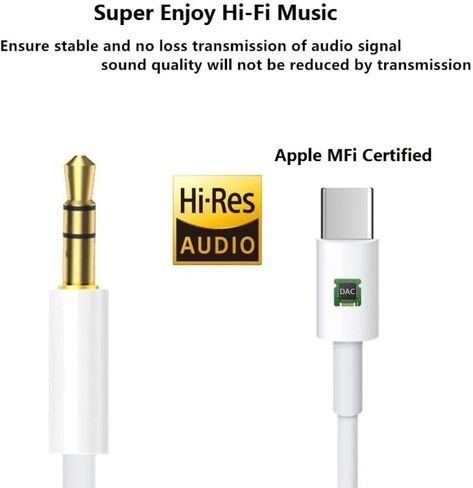 سلك Aux لهاتف iPhone 16 15، 2 حزمة USB C إلى 3.5 مم كابل مقبس صوت Aux، من النوع C إلى 3.5 مم سماعة رأس جاك سلك ستيريو للسيارة متوافق مع iPhone 16/16 Plus/16 Pro/16 Pro Max/15/15 Plus/15 برو/15 برو ماكس in Kuwait