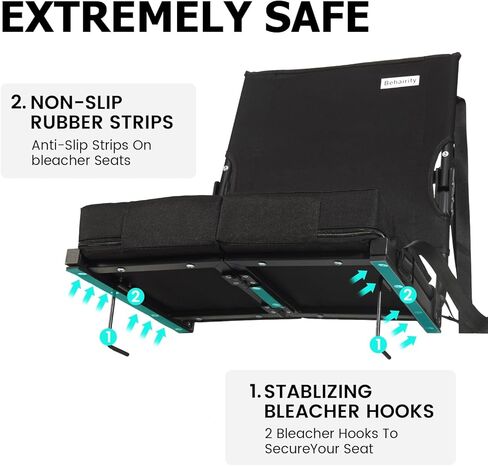 مقاعد استاد مع دعم للظهر، كراسي تبييض محمولة بظهر مرتفع ووسادة سميكة، كرسي مقعد قابل للطي للمدرجات، كرسي استاد مبطن للبالغين في الأحداث الرياضية والحفلات الموسيقية in Kuwait