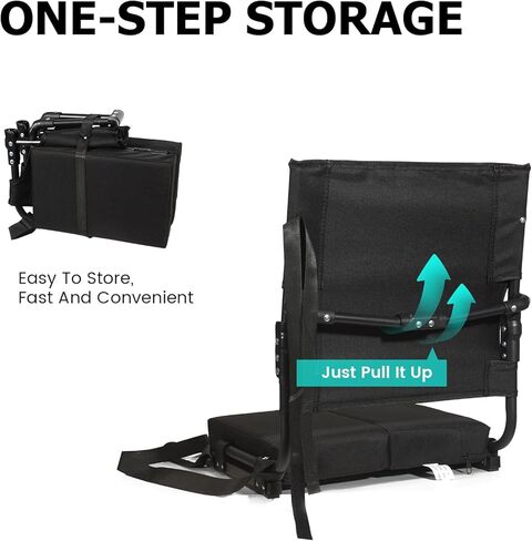 مقاعد استاد مع دعم للظهر، كراسي تبييض محمولة بظهر مرتفع ووسادة سميكة، كرسي مقعد قابل للطي للمدرجات، كرسي استاد مبطن للبالغين في الأحداث الرياضية والحفلات الموسيقية in Kuwait